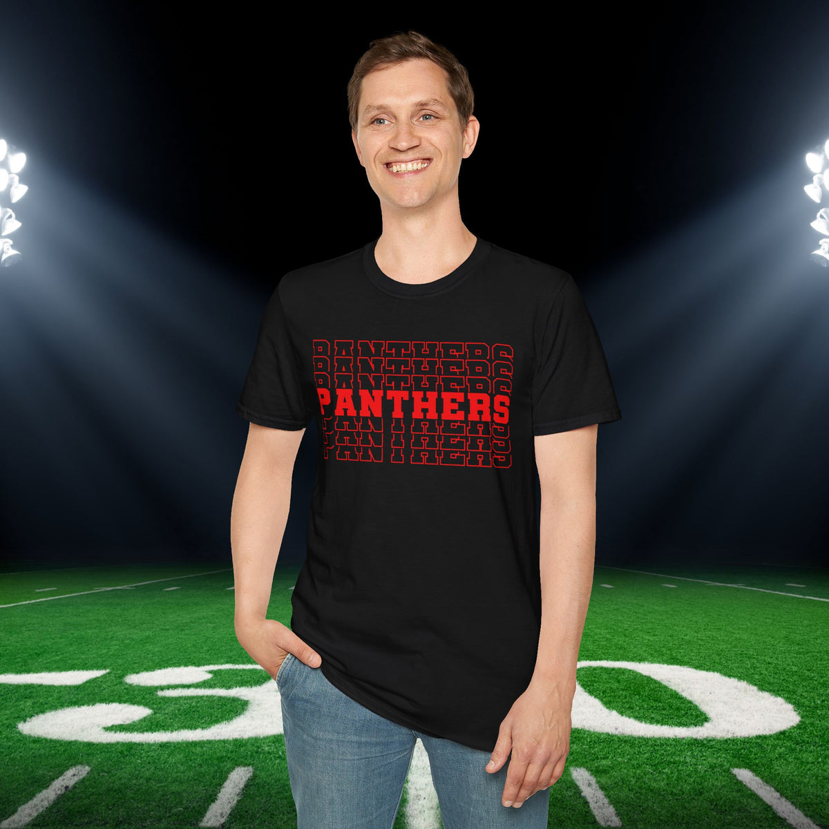 Panthers (Stacked) Adult T-shirt