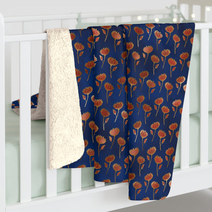 Crimson Luxe Petals Fleece Blanket