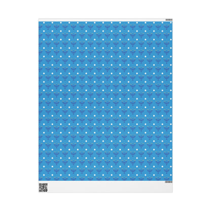 Blue/White Star of David Hanukkah Wrapping Paper