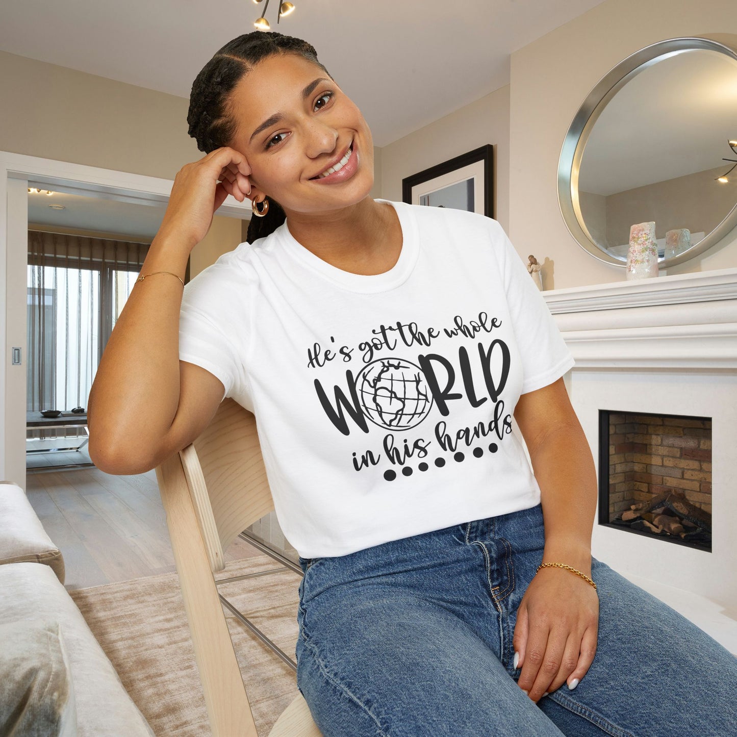He's Got the Whole World in His Hands (2) Adult T-shirt
