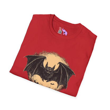 Bat Over Moon Adult T-shirt