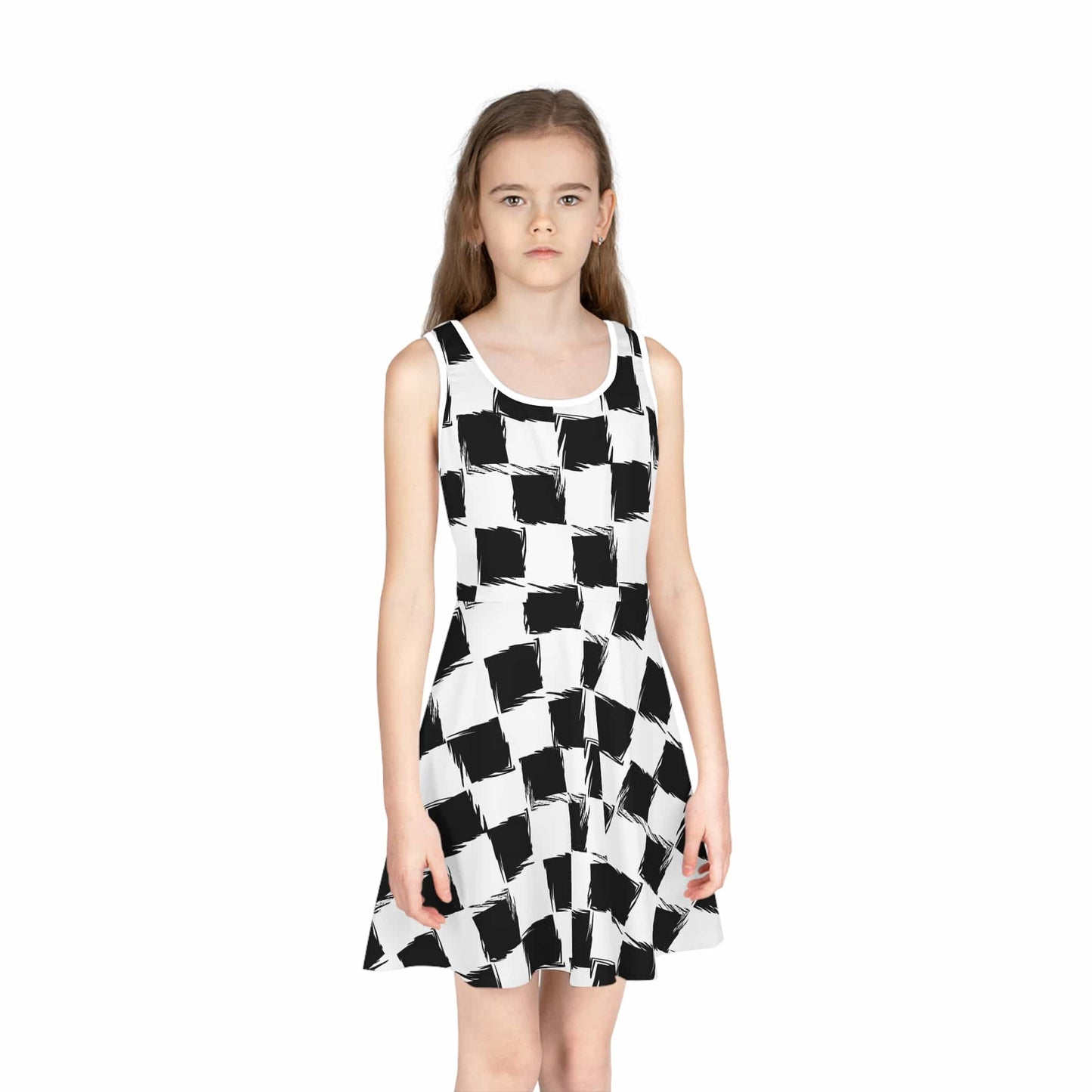 Distorted Check Girls' Sleeveless Sundress