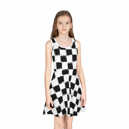 Distorted Check Girls' Sleeveless Sundress