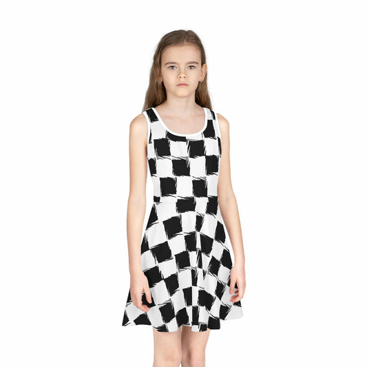 Distorted Check Girls' Sleeveless Sundress