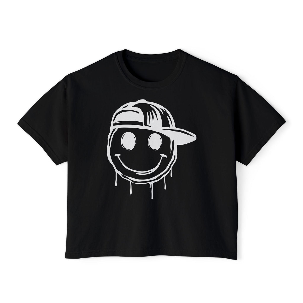 Melty Smiley Face w/Hat Women's Boxy Tee