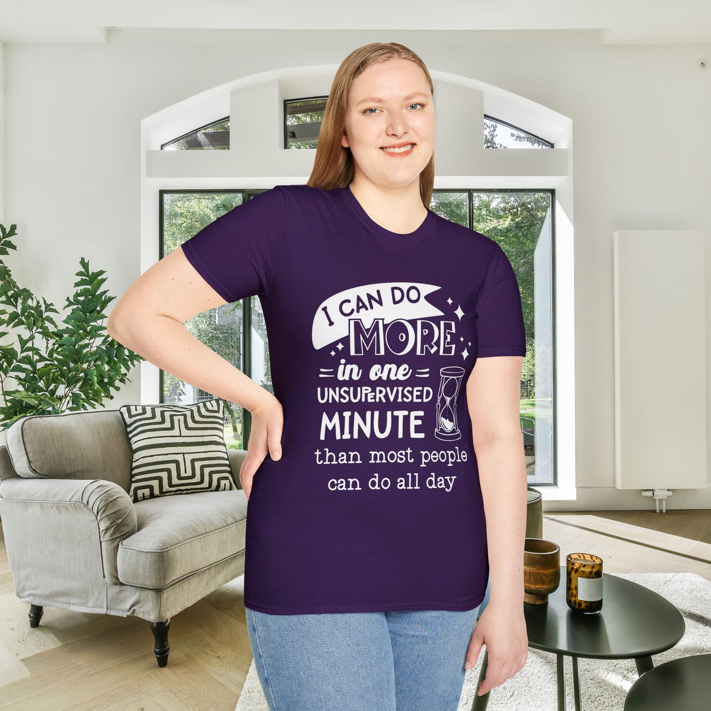 I Can Do More In One Unsupervised Minute... Adult T-shirt