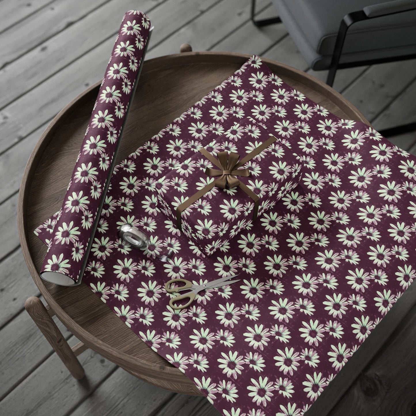 Purple Tide Petals Wrapping Paper