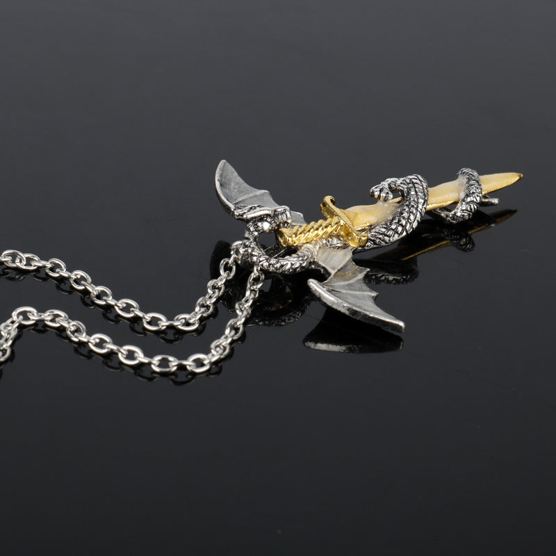 Golden Dragon Sword Necklace