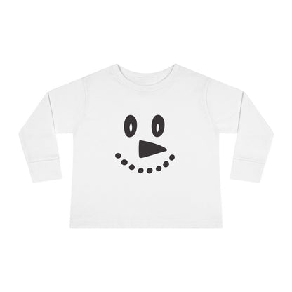 Snowman Face Toddler Long Sleeve Tee