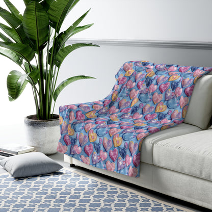 Color Pop Stitched Hearts Basic Bedding Set