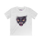 Spooky Black Cat Face Youth Softstyle Tee