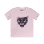 Spooky Black Cat Face Youth Softstyle Tee