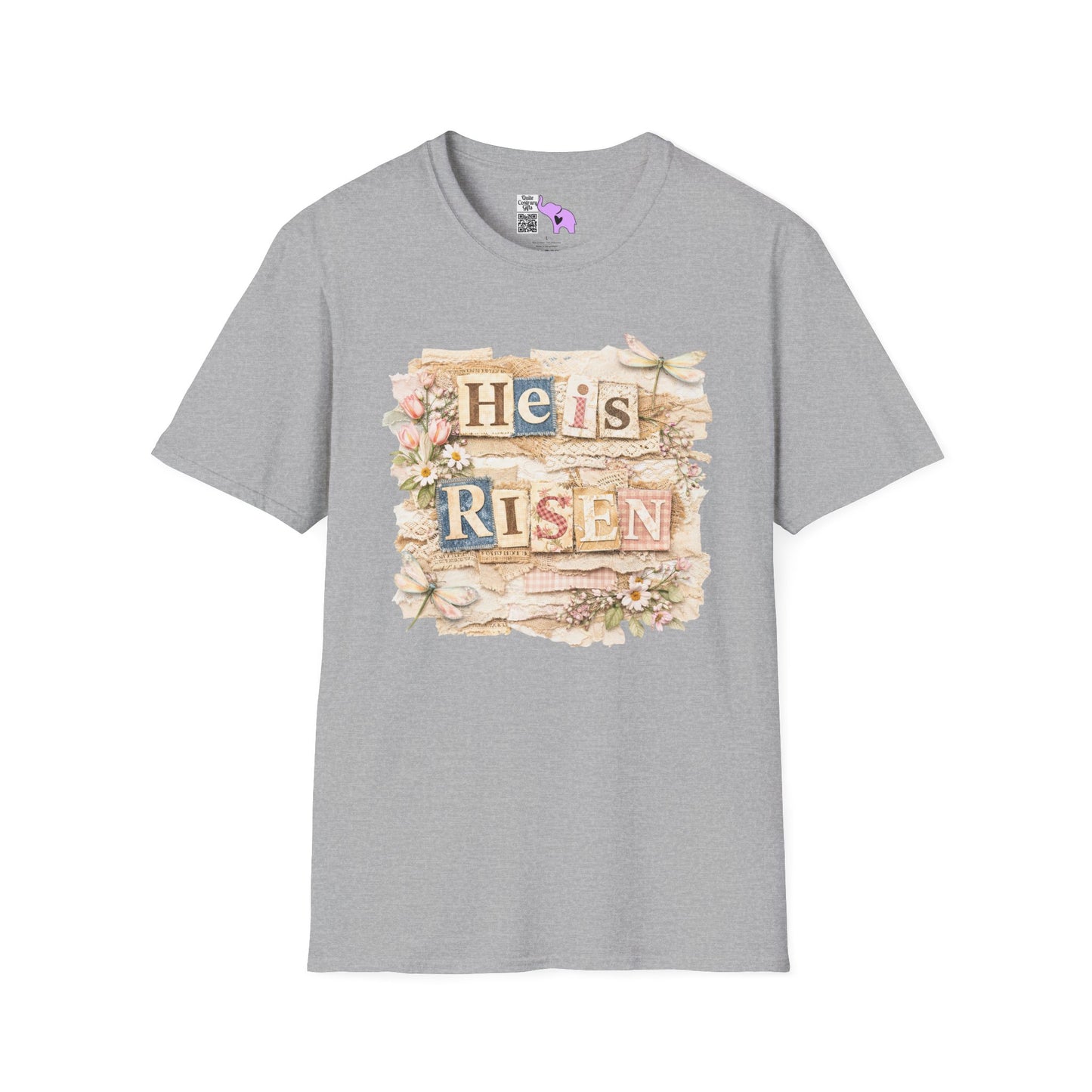 He Is Risen (Lace Collage) Adult T-shirt
