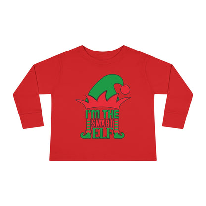 I'm The Smart Elf Toddler Long Sleeve Tee