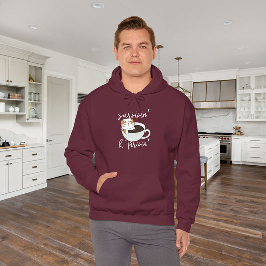 Survivin' and Thrivin' Cat Heavy Blend™ Hooded Sweatshirt