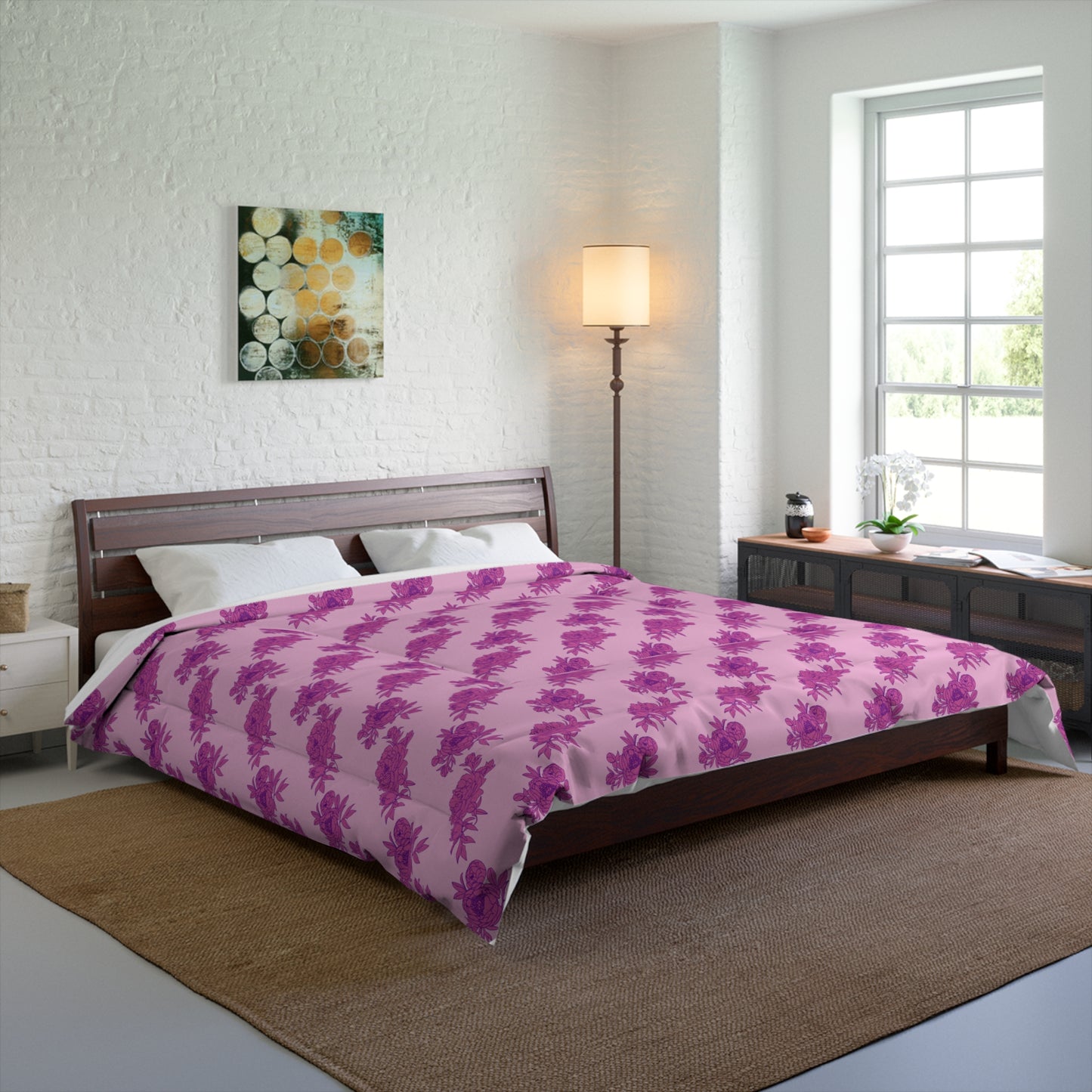 Bubblegum Bloom Peonies Comforter