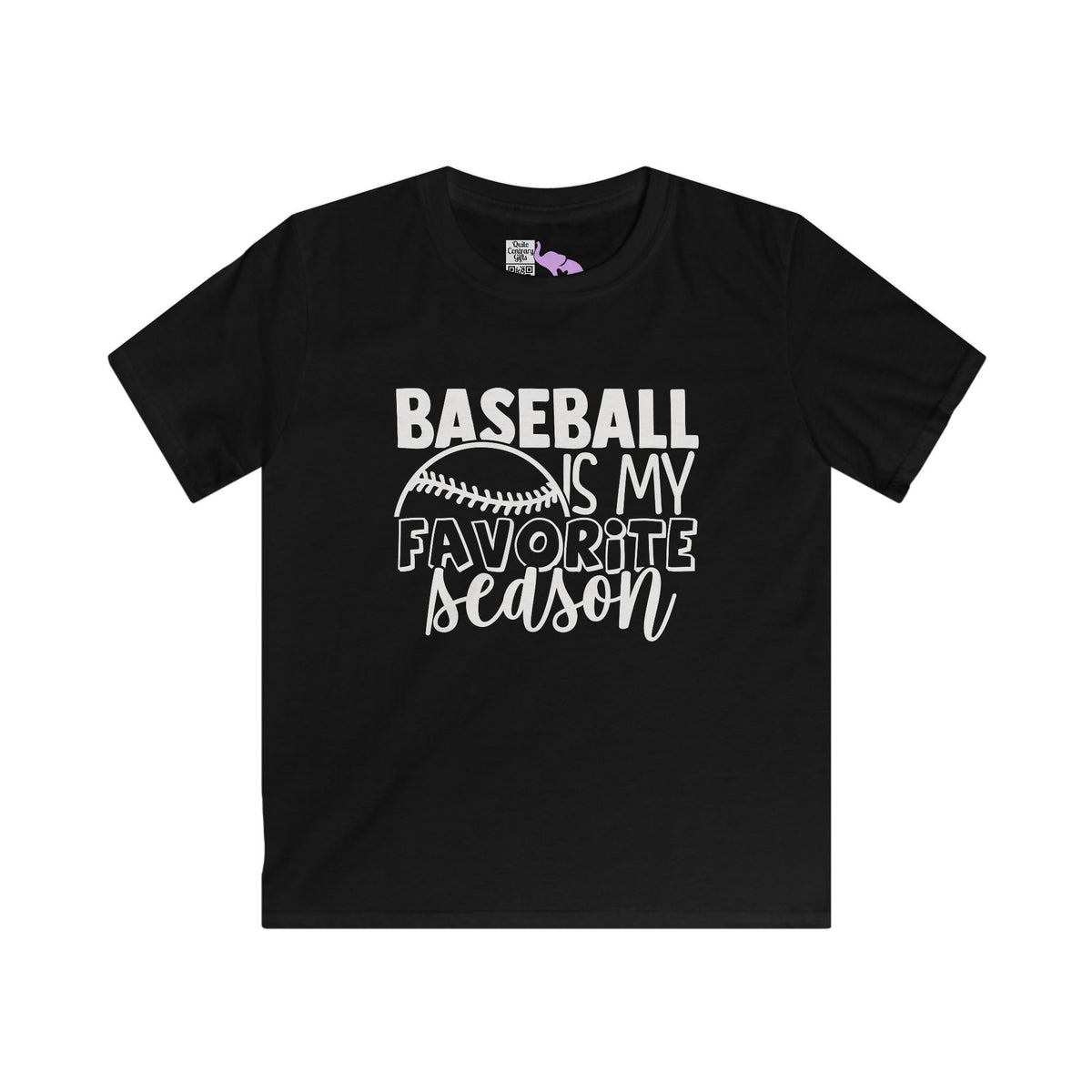 Baseball Is My Favorite Season Youth Softstyle Tee