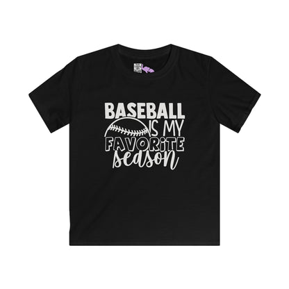 Baseball Is My Favorite Season Youth Softstyle Tee