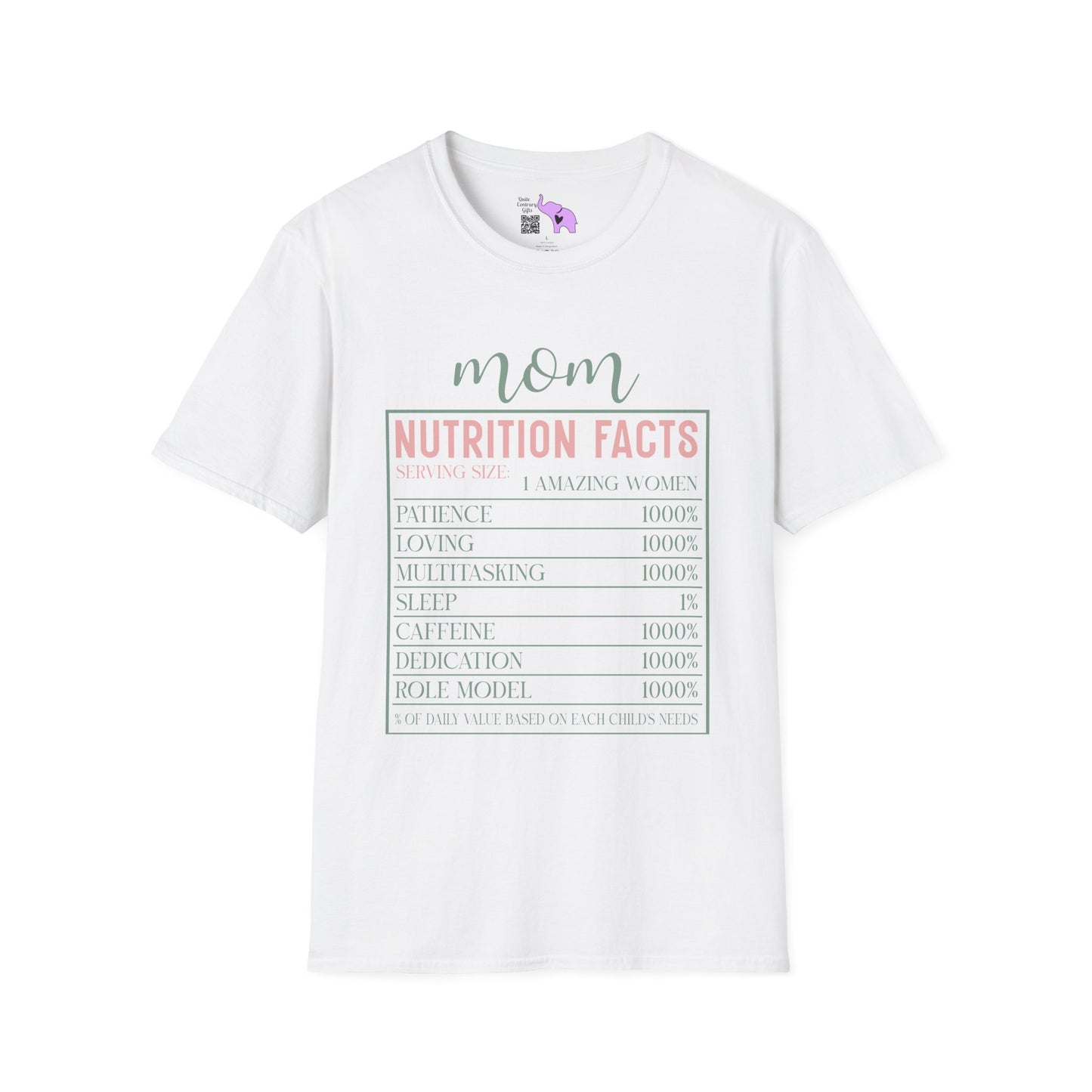 Mom Nutrition Facts Adult T-shirt