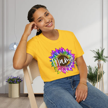 Mama Colorful Sunflower Adult T-shirt