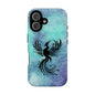 Phoenix Silhouette Over Teal Nebula MagSafe® Compatible Tough Case for iPhone