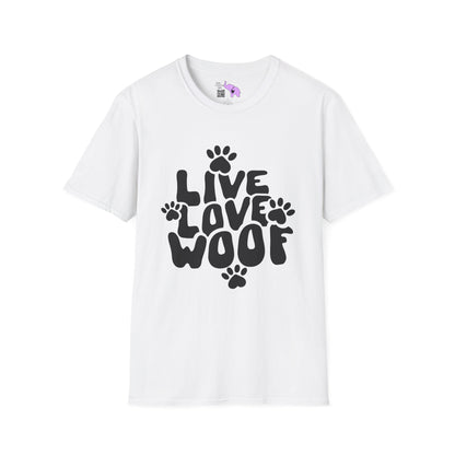 Live Love Woof Adult Tshirt
