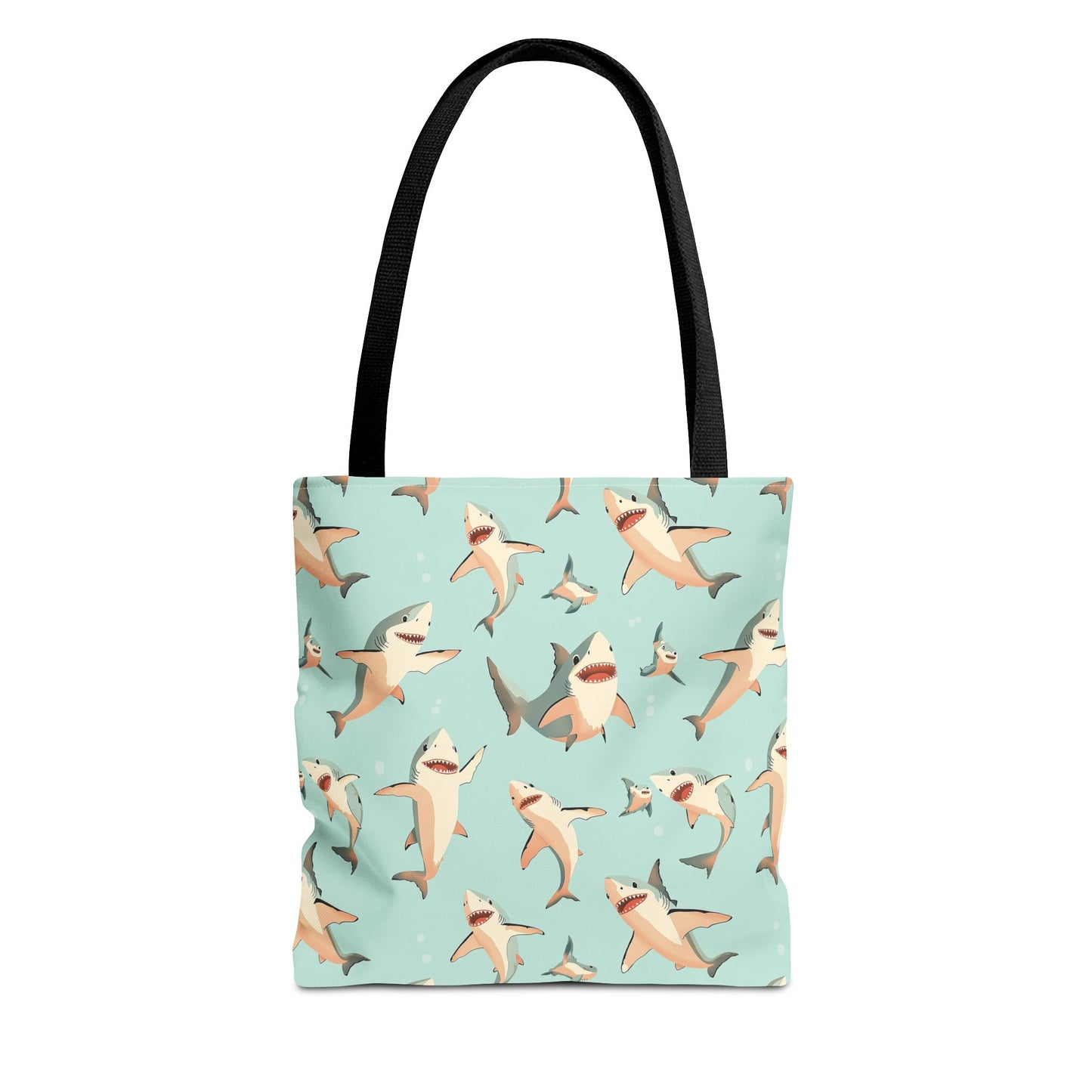 Aquamarine Sharks Canvas Tote Bag