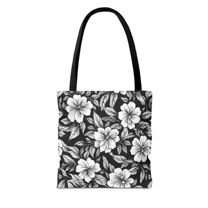 Monochrome Paradise Bloom Canvas Tote Bag
