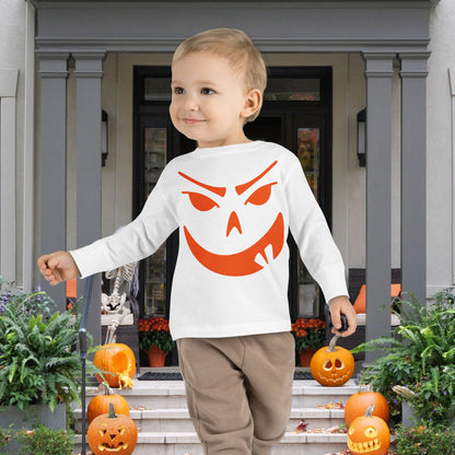 Goofy Grin Jack-O-Lantern Toddler Long Sleeve Tee