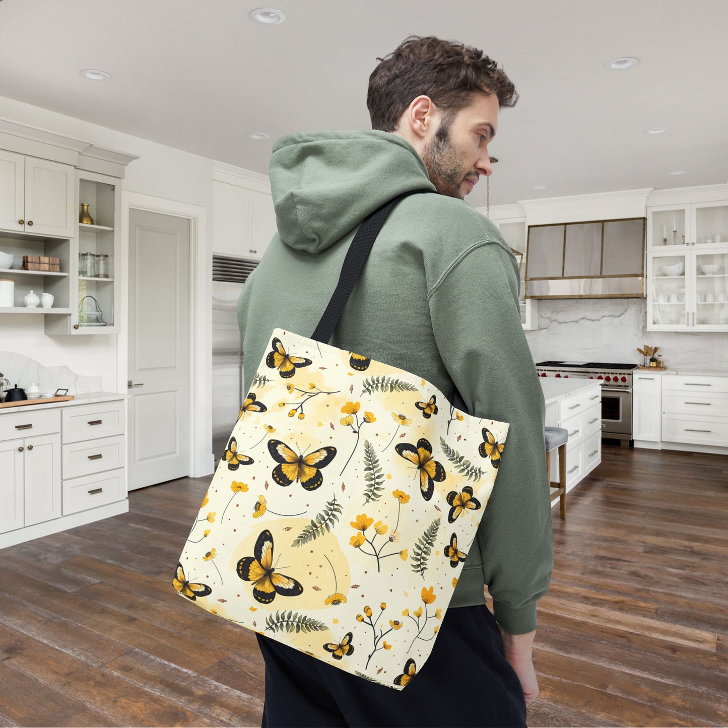 Sunlit Butterfly Bloom Canvas Tote Bag