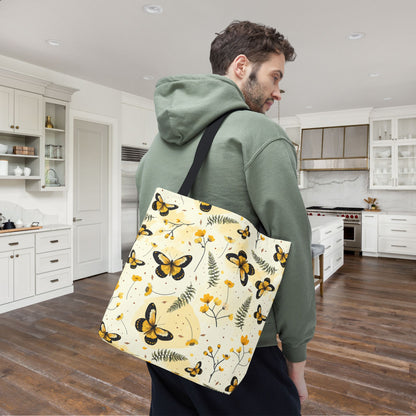 Sunlit Butterfly Bloom Canvas Tote Bag