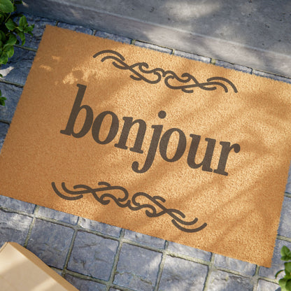 Bonjour 2 Coconut Fiber Doormat