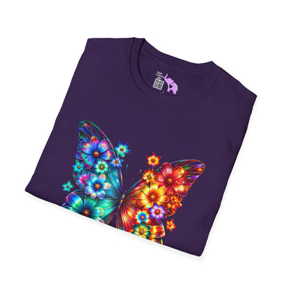 Colorful Floral Butterfly Adult T-shirt
