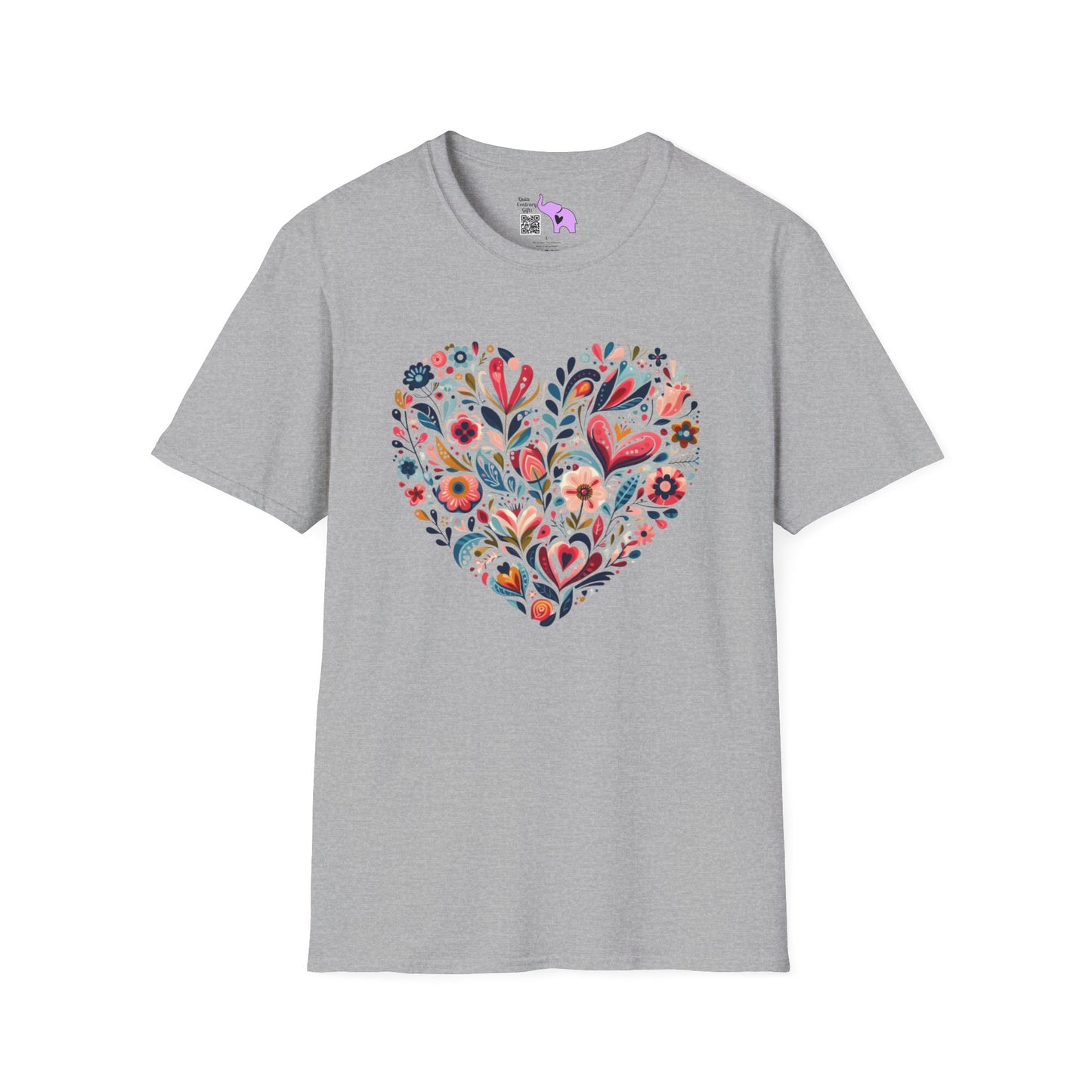 Floral Heart Adult T-shirt