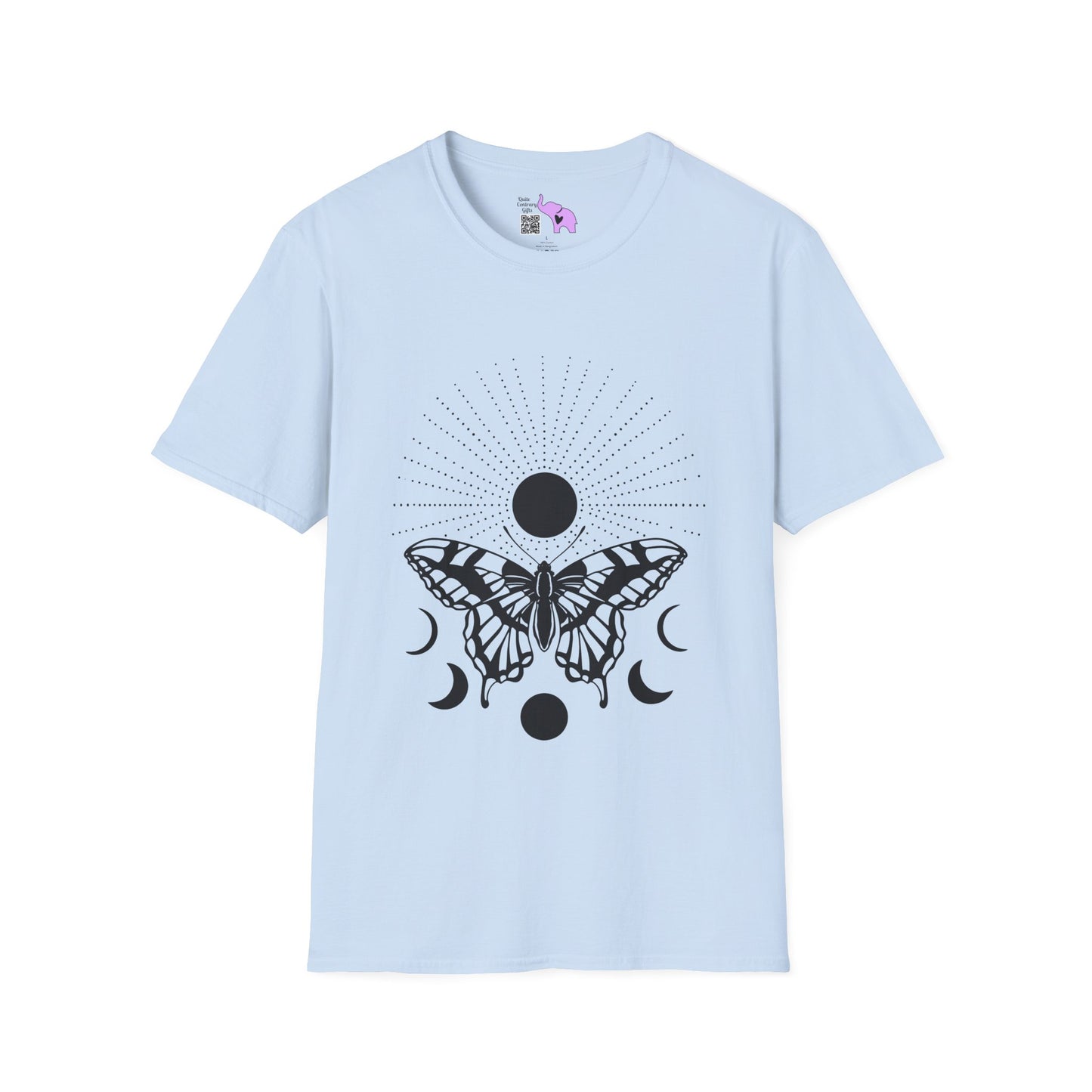 Butterfly w/Sun, Moon, & Stars Adult T-shirt