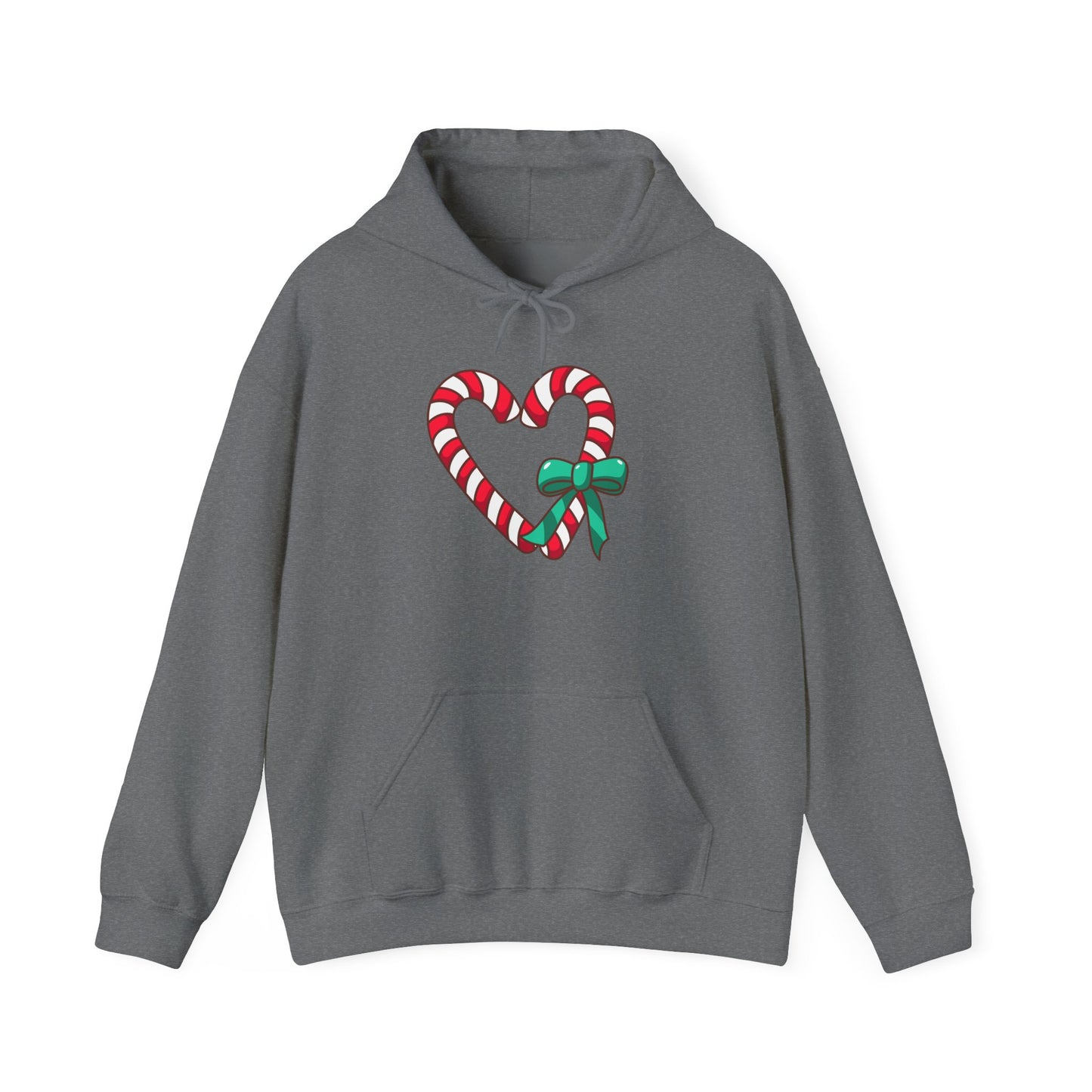 Candy Cane Heart Adult Heavy Blend™ Hooded Sweatshirt