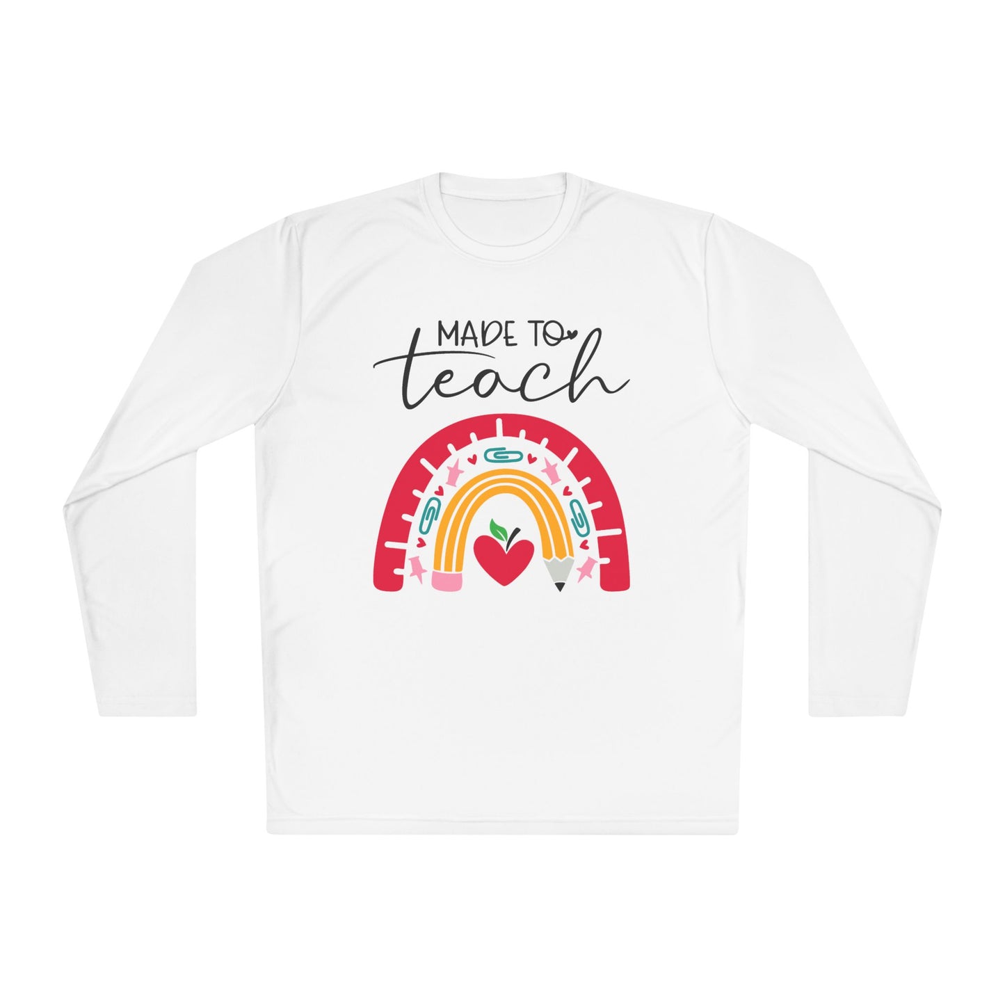 Made to Teach Rainbow Adult Long Sleeve Tee