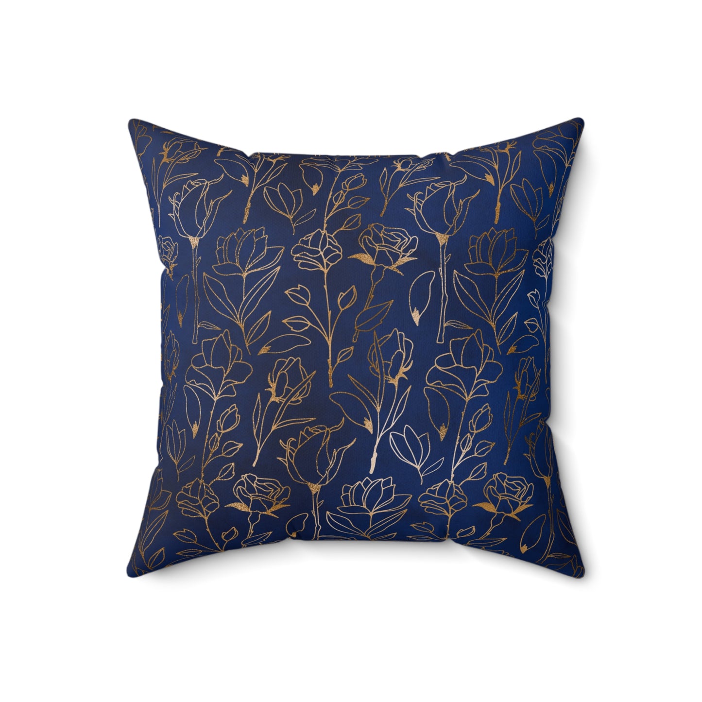 Sapphire Gilded Garden Throw Pillow