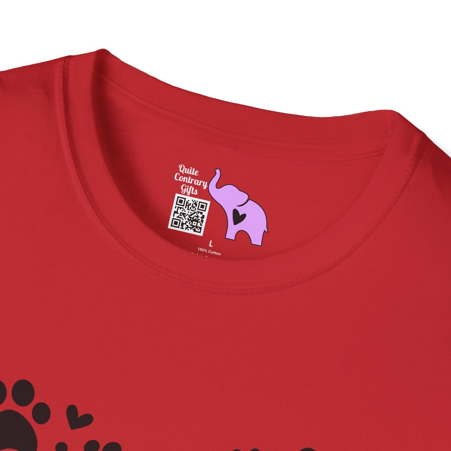 Paw Print Heart Adult T-shirt