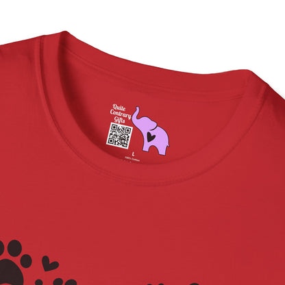 Paw Print Heart Adult T-shirt
