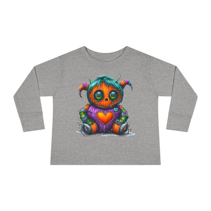 Patchwork Pumpkin Heart Toddler Long Sleeve Tee