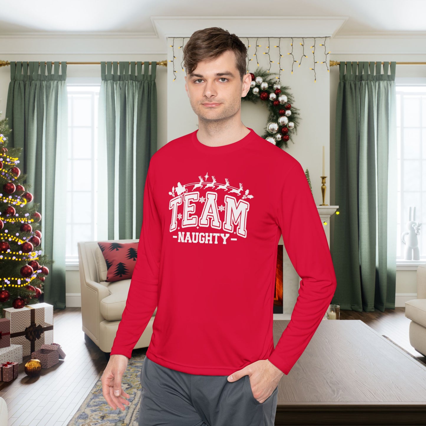 Team Naughty Adult Long Sleeve Tee