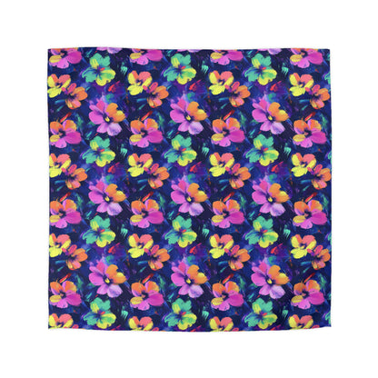 Watercolor Flowers Microfiber Duvet Cover