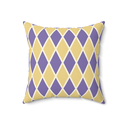 Purple/Yellow Harlequin Throw Pillow