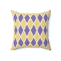 Purple/Yellow Harlequin Throw Pillow