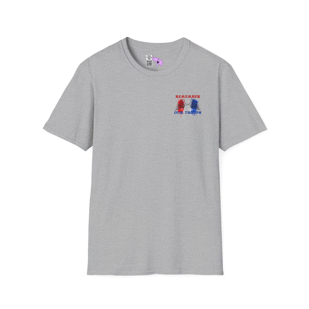 Freedom Isn't Free Saluting Soldier w/Wings Adult T-shirt