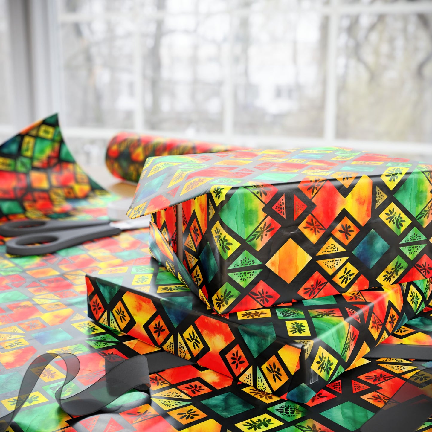 Freedom Flame Kwanzaa Wrapping Paper