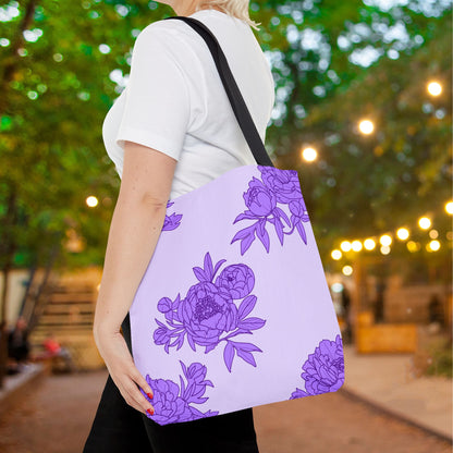 Royal Orchid Peonies Canvas Tote Bag