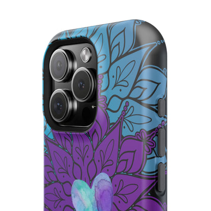 Colorful Mandala w/Heart MagSafe® Compatible Tough Case for iPhone