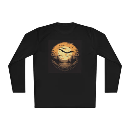 Creepy Bats Over Moon 1 Adult Long Sleeve Tee